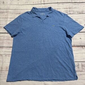 Vineyard Vines Shirt Blue Short Sleeve Preppy Casual Stretch Men's Size XL